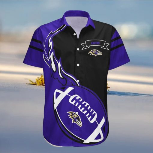 Baltimore Ravens NFL Flame Ball Hawaiian Shirt