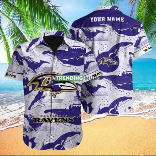 Baltimore Ravens NFL Football Custom Name Hawaiian Shirt Best Gift For Loyal Fans hawaiian shirt