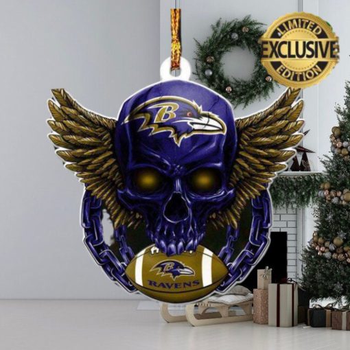Baltimore Ravens NFL Football Skull Xmas Gifts Christmas Tree Decorations Ornament