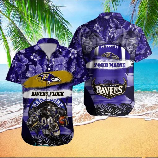 Baltimore Ravens NFL Hawaiian shirt Custom Name Summer Gift