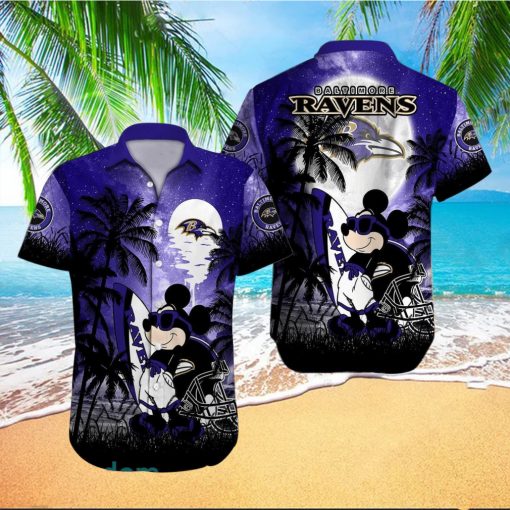 Baltimore Ravens NFL Team Logo Baby Yoda Hawaiian Shirt