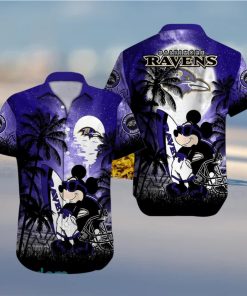 Baltimore Ravens NFL Team Logo Baby Yoda Hawaiian