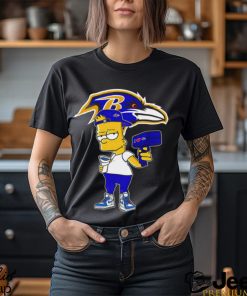 Baltimore Ravens NFL X Bart Simpson cartoon shirt