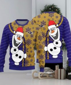 Baltimore Ravens Olaf Teams Funny Knitted Sweater For Christmas