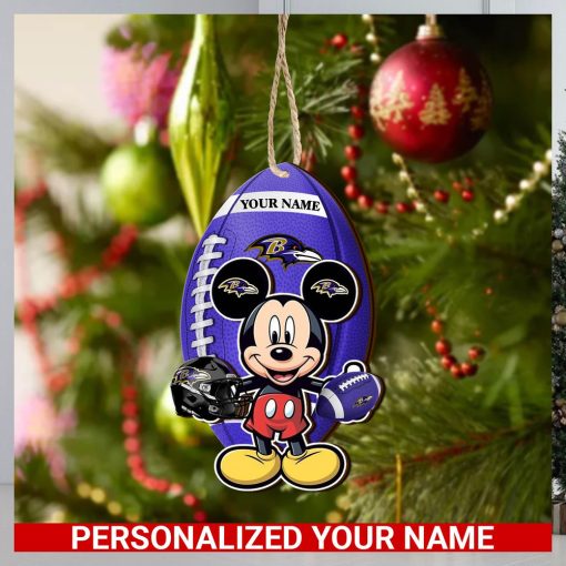 Baltimore Ravens Personalized Your Name Mickey Mouse And NFL Team Ornament SP161023162ID03