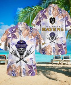 Baltimore Ravens Skull Hawaiian Shirt And Short Combo Gift For Fans