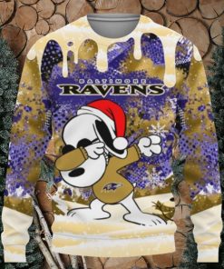 Baltimore Ravens Snoopy Dabbing The Peanuts Ugly Christmas Sweaters