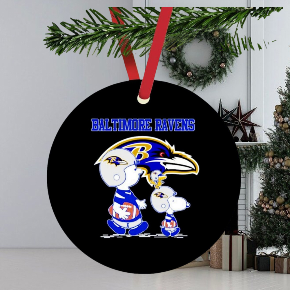 Baltimore Ravens Snoopy play soccer ornament