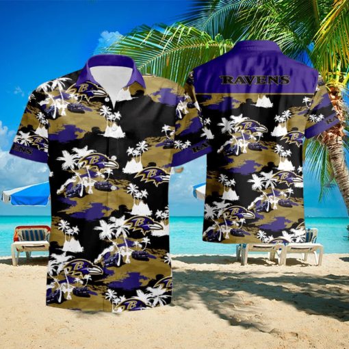 Baltimore Ravens Tommy Bahama Hawaiian Shirt And Short Set Gift Men Women