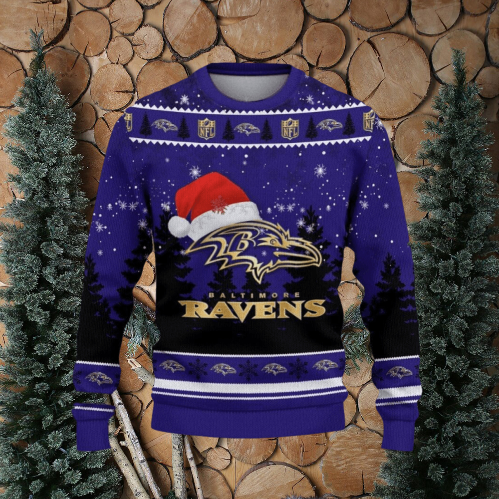 NFL Baltimore Ravens Thermos Ugly Christmas Sweater For Men And