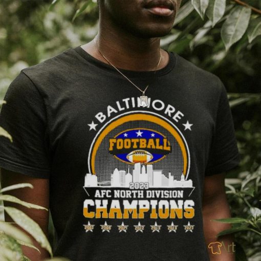 Baltimore Ravens football 2023 AFC North Division Champions skyline shirt