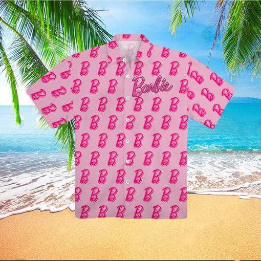 Barbie B Logo Pattern Pink Hawaiian Shirt