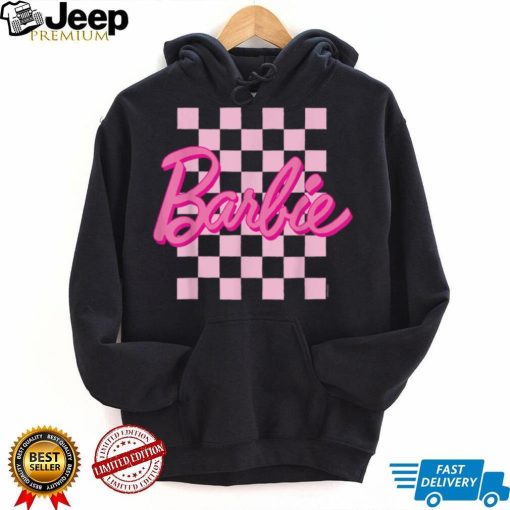 Barbie Barbie Logo Checkered Background T Shirt