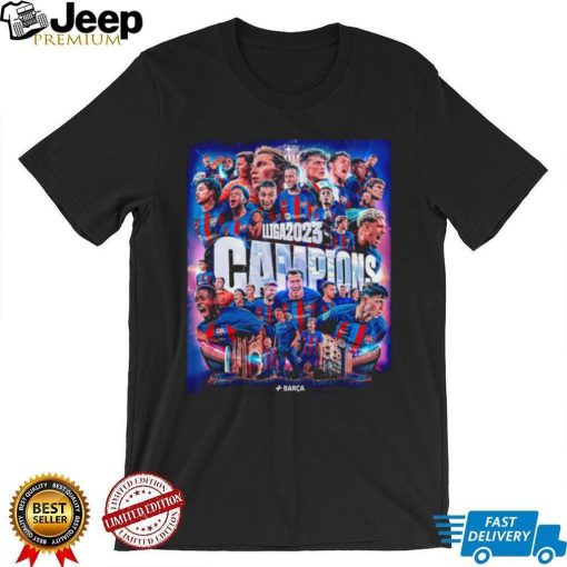 Barcelona FC LLiga 2023 Campions poster shirt