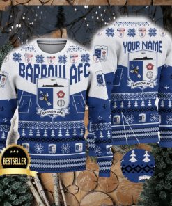 Barrow AFC Ugly Christmas Sweater Logo Custom Name Gift Fans