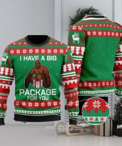 Barry Wood Christmas Sweater Big Black Guy I Have A Package For You Wool Ugly Sweatshirt