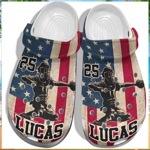 Baseball 4th of July Usa Flag Crocs