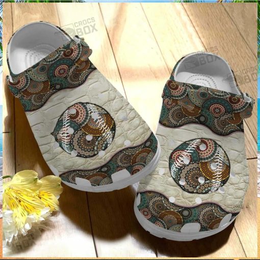 Baseball Ball Hippie Shoes Crocs For Hippie Girl – Peace Baseball Crocs