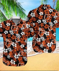 Baseball Baltimore Orioles Floral Tropicial Flowers Hawaiian Shirt