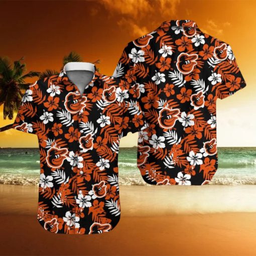 Baseball Baltimore Orioles Floral Tropicial Hawaiian Shirt