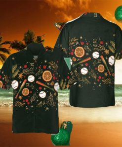 Baseball Christmas Hawaiian Shirt Xmas Button Up Shirt Gifts For Baseball Lovers