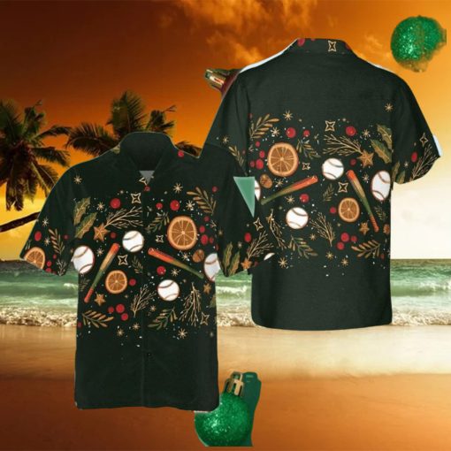 Baseball Christmas Hawaiian Shirt Xmas Button Up Shirt Gifts For Baseball Lovers