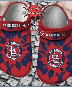 Baseball Personalized St. Louis Cardinals Color Splash Clog Shoes