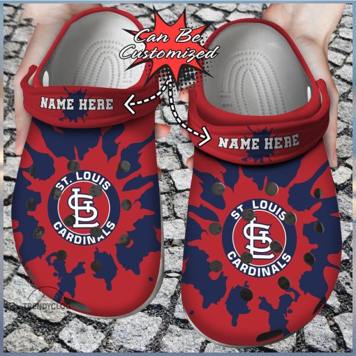 Baseball Personalized St. Louis Cardinals Color Splash Clog Shoes