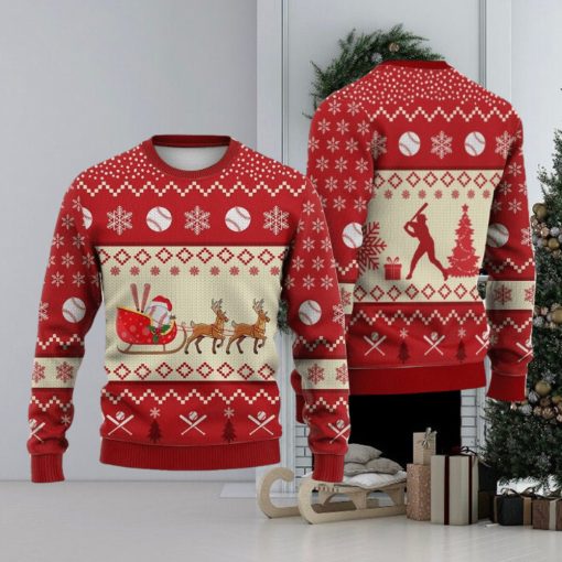 Baseball Reindeer Christmas Sweater Trending For Men And Women Gift Holidays