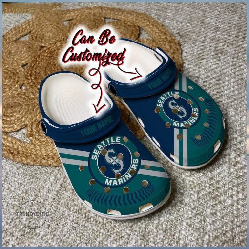 Baseball Seattle Mariners Personalized Baseball Logo Team Clog Shoes