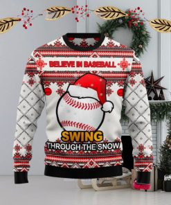 Baseball Swing Through Snow Ugly Christmas Sweater New For Men And Women Gift Holidays Christmas