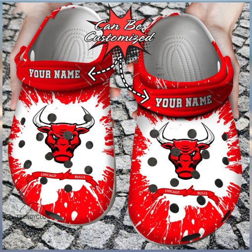 Basketball Chicago Bulls Fan Tribute Personalized Team Inspired Clog Shoes