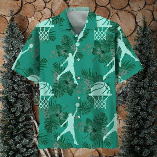 Basketball Kelly Green Hawaiian Shirt