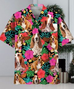 Basset Hound Flowers Hawaiian Shirt