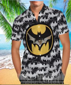 Batman Logo Hawaiian Graphic Print Short Sleeve Hawaiian Shirt