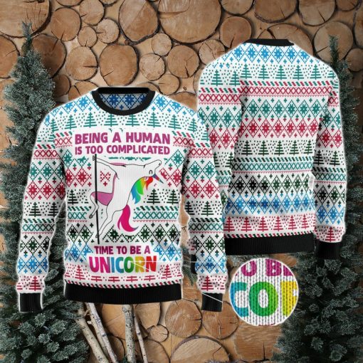 Be A Unicorn Ugly Christmas Sweater AOP All Over Printed Sweater