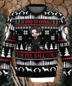 Be Kind to Animals John Wick Ugly Christmas Sweater