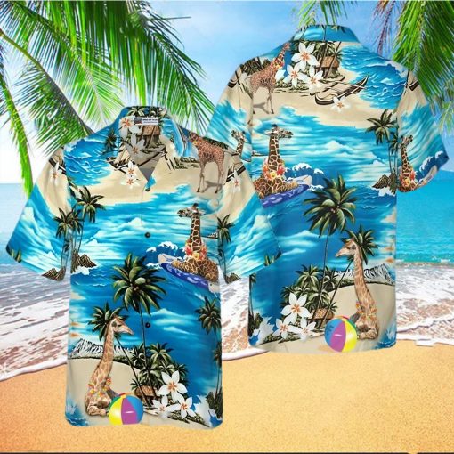 Beach Hawaii Giraffe Hawaiian Shirt