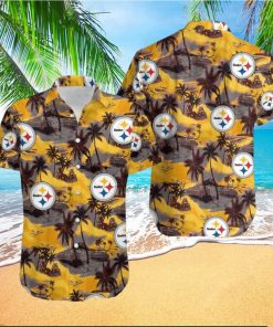 Beach Shirt NFL Pittsburgh Steelers Coconut Tree Hawaii 3D Shirt