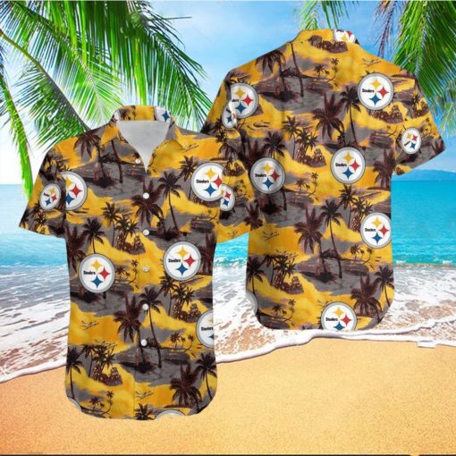 Beach Shirt NFL Pittsburgh Steelers Coconut Tree Hawaii 3D Shirt