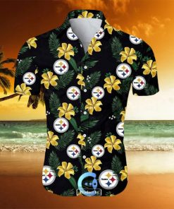 Beach Shirt NFL Pittsburgh Steelers Tropical Flower Hawaiian Shirt