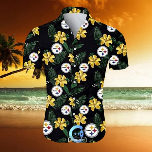 Beach Shirt NFL Pittsburgh Steelers Tropical Flower Hawaiian Shirt