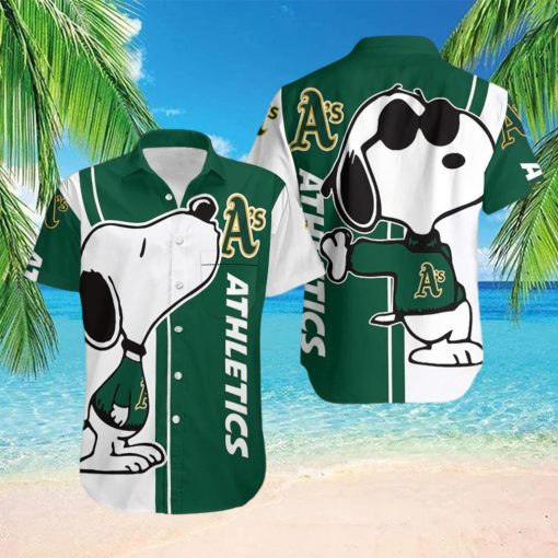 Beach Shirt Oakland Athletics Snoopy Lover 3D Printed Hawaiian Shirt