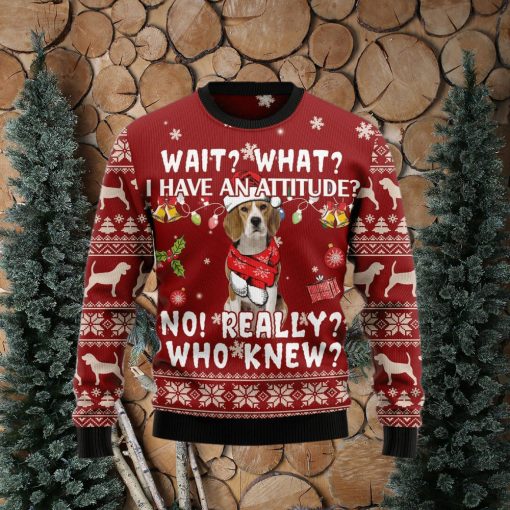 Beagle Attitude Ugly Christmas Sweater Gift Men Women