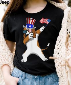 Beagle Dabbing Dog Dad 4th Of July Shirt