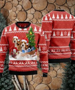 Beagle Dashing Ugly Christmas Sweater AOP All Over Printed Sweater