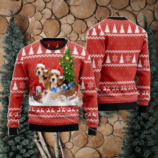 Beagle Dashing Ugly Christmas Sweater AOP All Over Printed Sweater