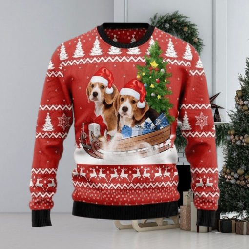 Beagle Dashing Ugly Christmas Sweater For Men & Women Adult, Christmas gift for Dog lover