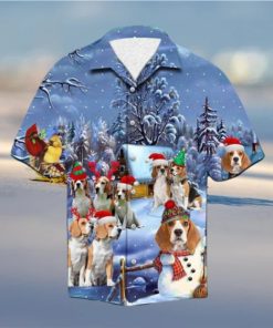 Beagle Dog Christmas Hawaiian Shirt, Santa Claus Hawaiian