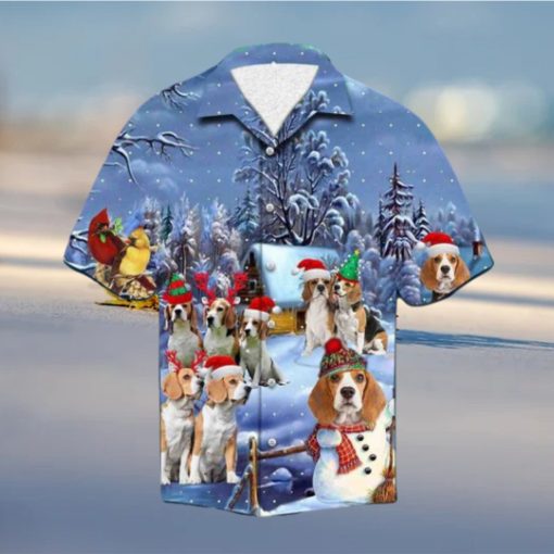 Beagle Dog Christmas Hawaiian Shirt, Santa Claus Hawaiian